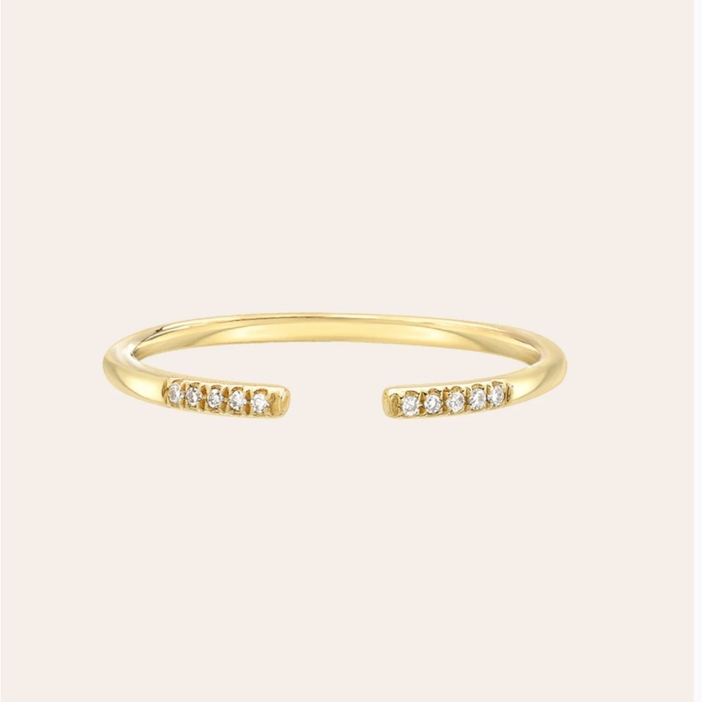 Stackable 14k Diamond Claw Ring. - image 4